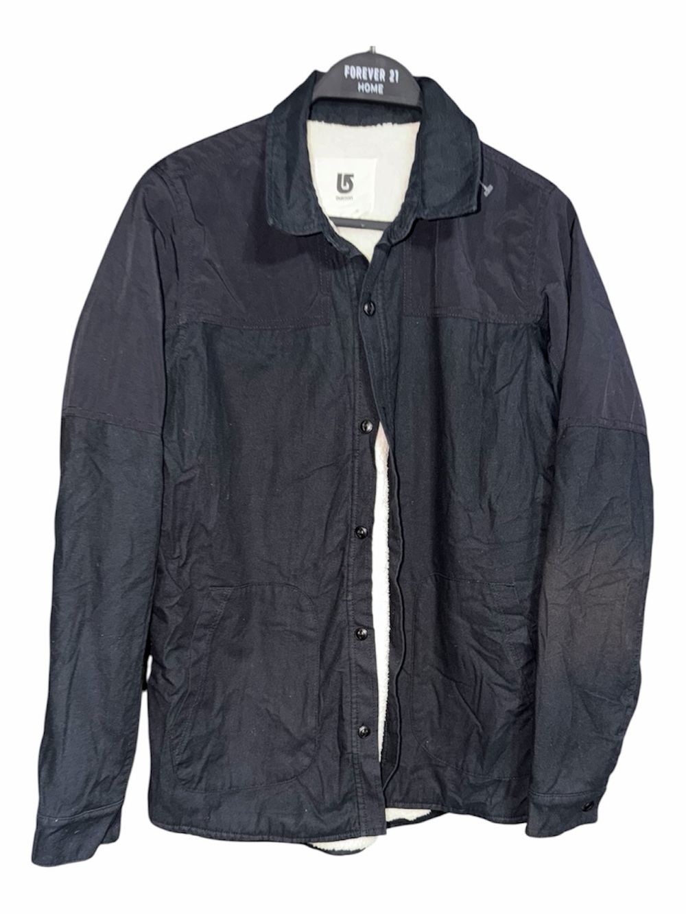 Burton Black Sherpa-Lined Shirt Jacket